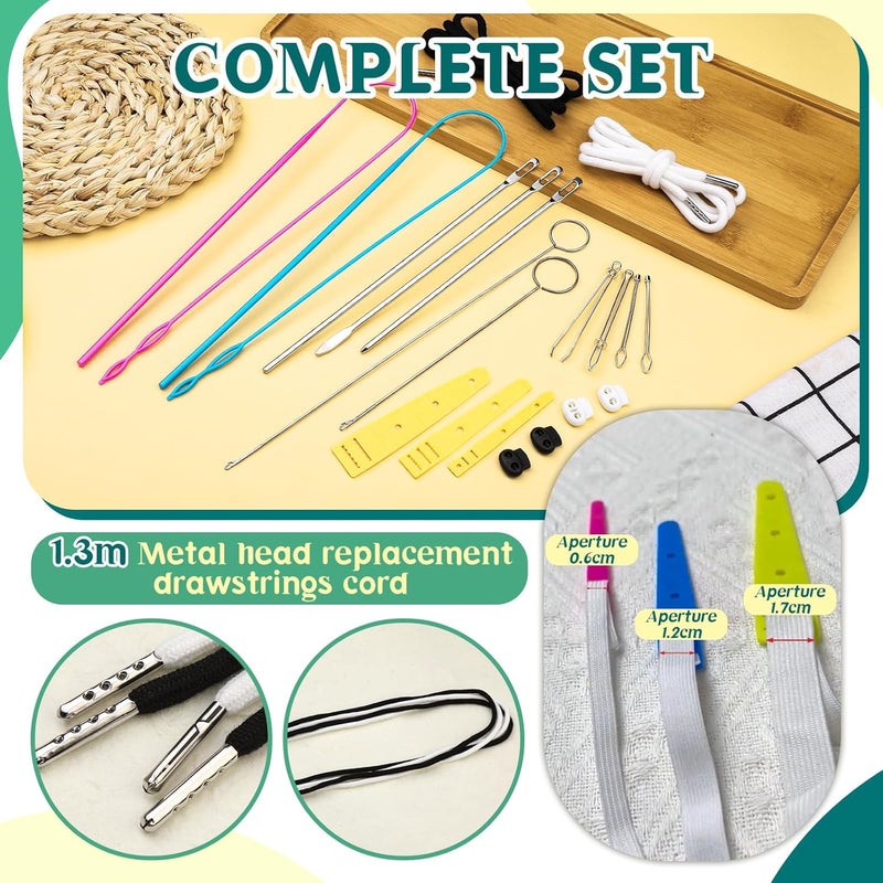 Fedmut Drawstring Threader Tool Set 20PCS with Loop Turner, Bodkin Sewing Tool, Elastic Threader, Hoodie String Drawstring and Cord Locks for Jacket, Pants, Sportswear and Hat Threading - Image 5